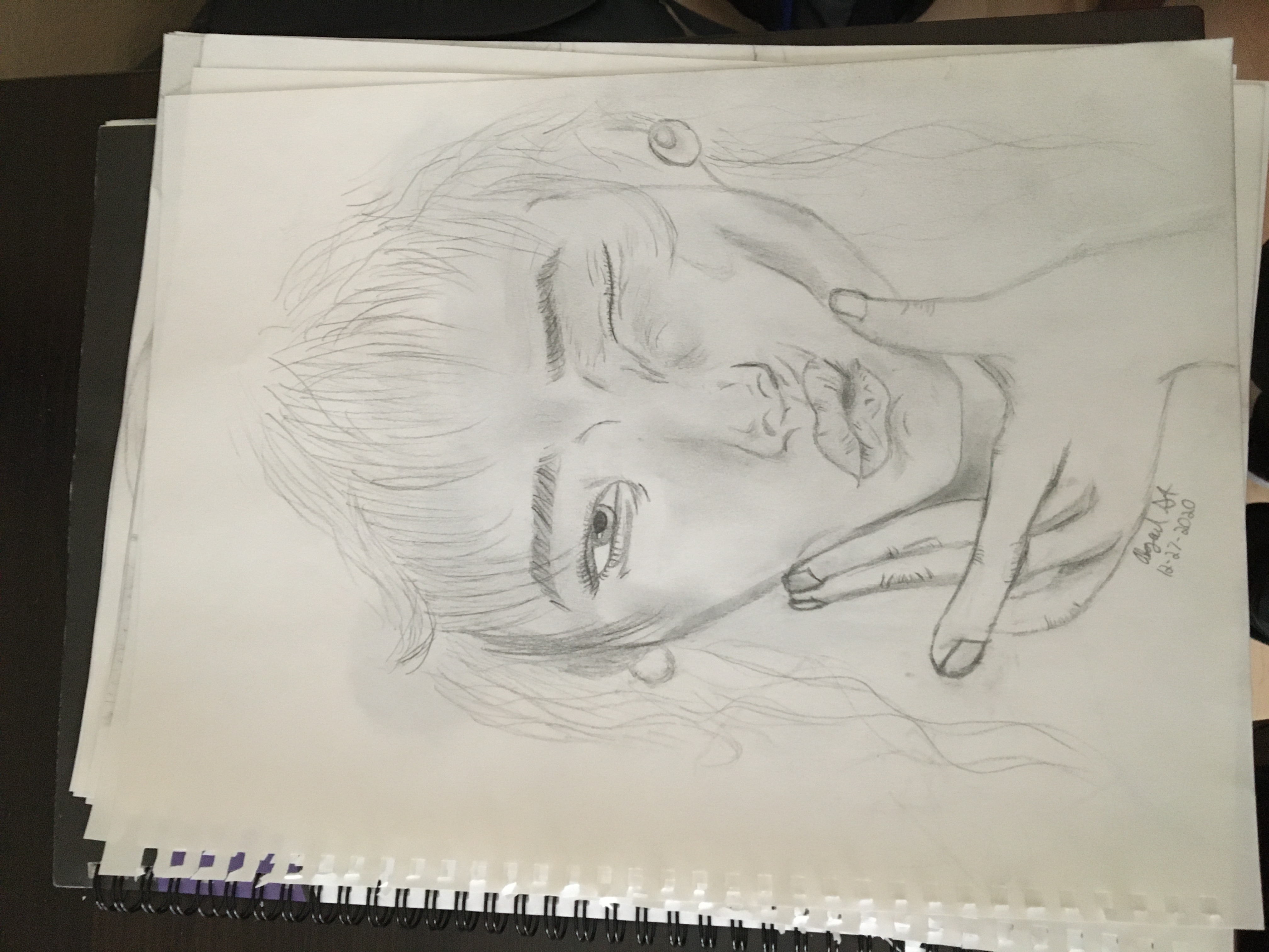 Pencil drawing of a women's face