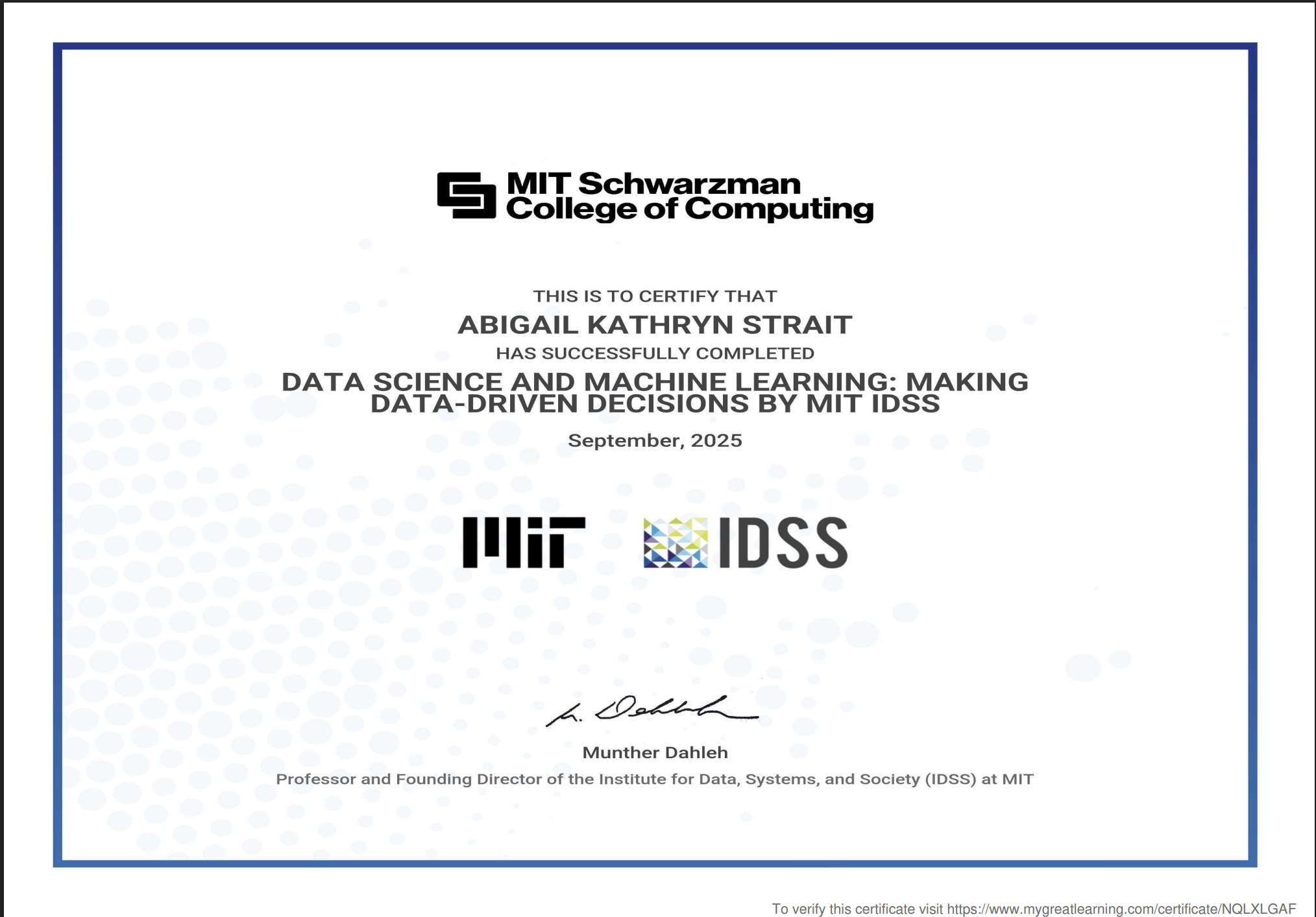 MIT IDSS ML & DL: Making Data-Driven Decisions